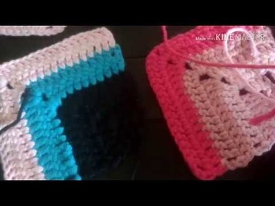 Quadradinho (square) de crochê 3d #3d #squarecrochet #crochet #grannycrochet (regravei ele )