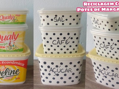 Reciclagem de potes de margarina bonita e fácil
