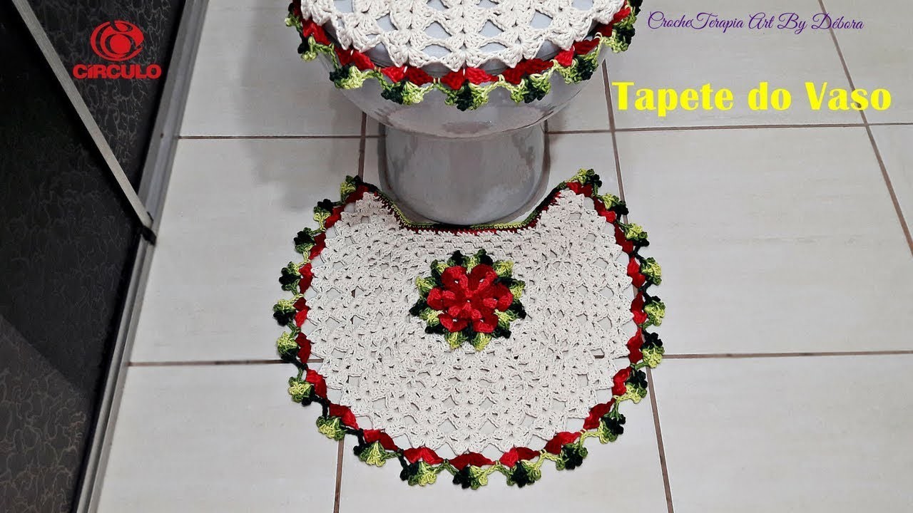 Tapete do Vaso - Jogo de Banheiro em Crochê Floral