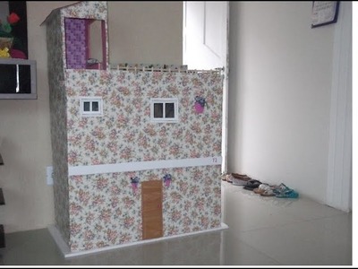 Tutorial: Como fazer casa da Barbie de papelão