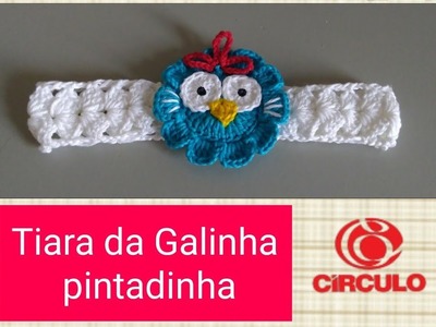 Versão canhotos:Tiara Galinha Pintadinha em crochê # Elisa Crochê