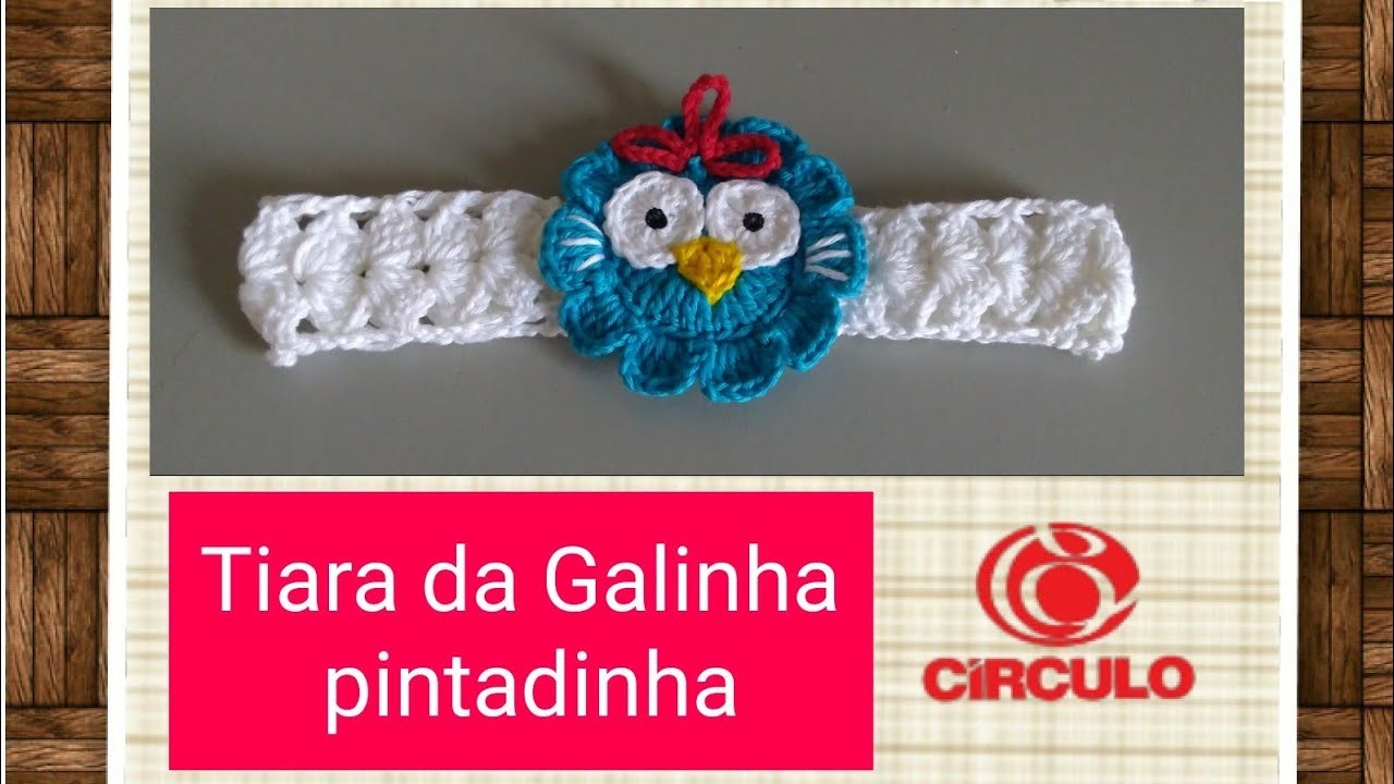 Versão canhotos:Tiara Galinha Pintadinha em crochê # Elisa Crochê