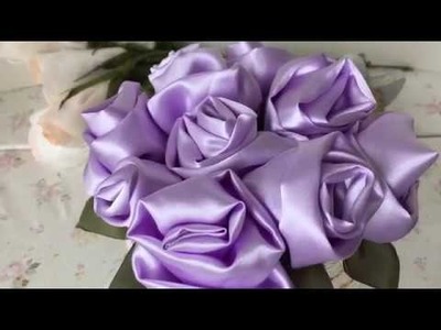 ARTESANATO  ♥ Como fazer rosas de tecidos cetim  ♥ ♥  Irene Sarranheira