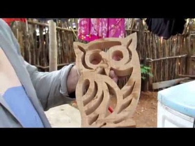 Artesanato coruja em madeira cedro