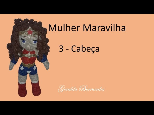 Boneca de Crochê Mulher Maravilha - 3 - CABEÇA