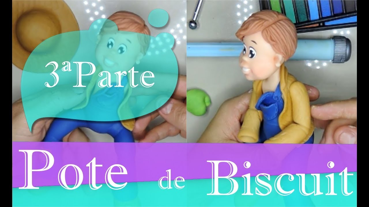 ????????????????Como fazer cabelo em Biscuit | chapéu de Biscuit pap DIY- 3ª Parte pote de Biscuit ????????????????