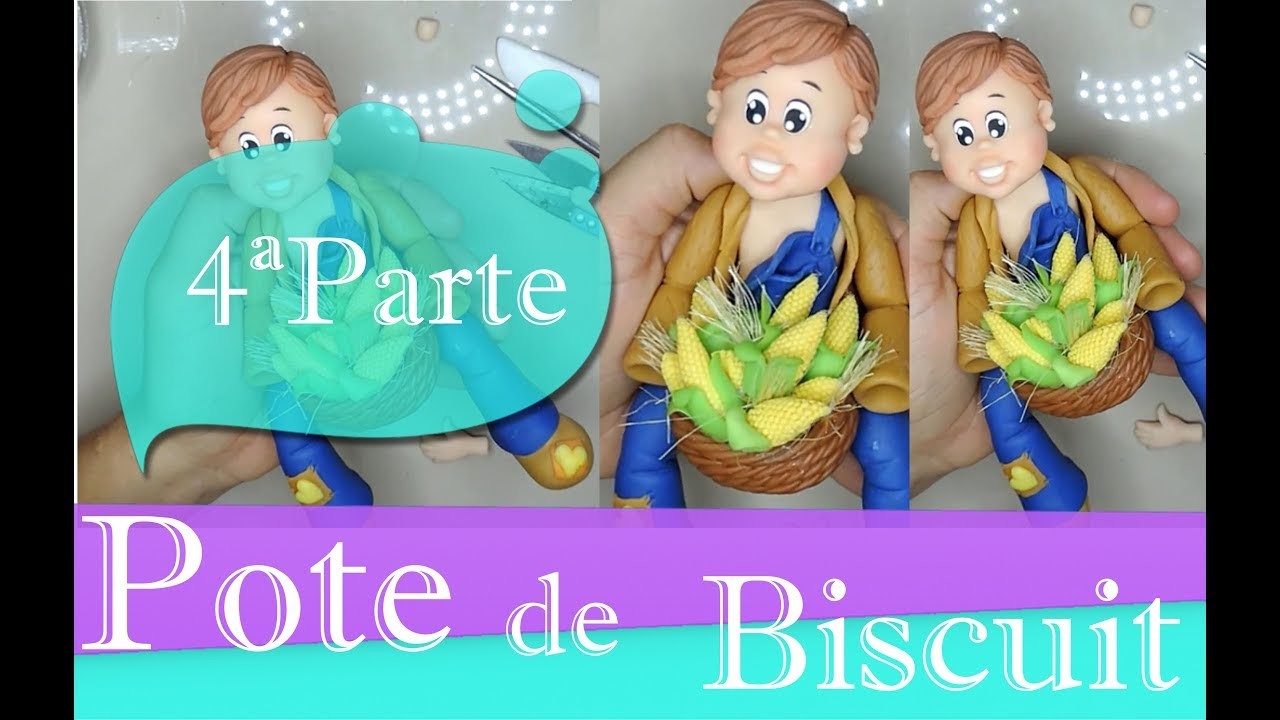 ????????Como fazer milho em biscuit passo a passo DIY. 4ªparte Pote de biscuit????????