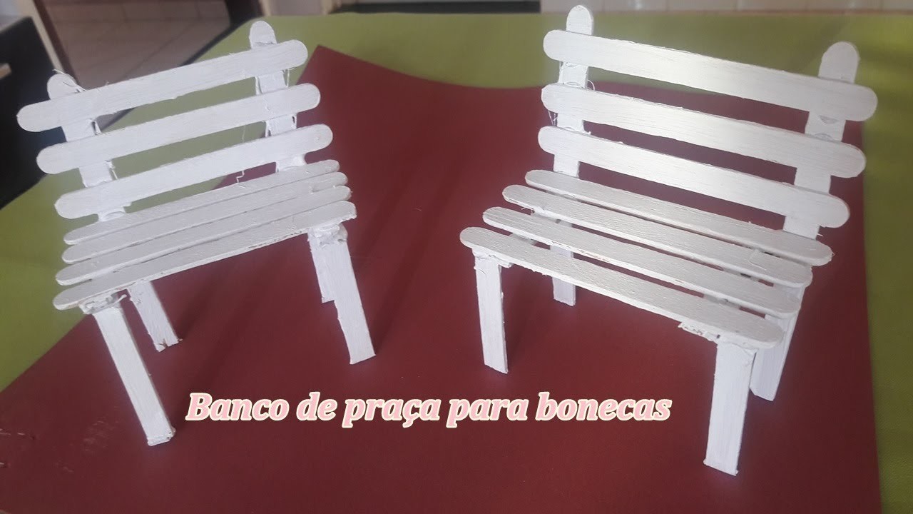 DIY- BANCO  DE JARDIM MINIATURA-  Artesanato palitos de picolé