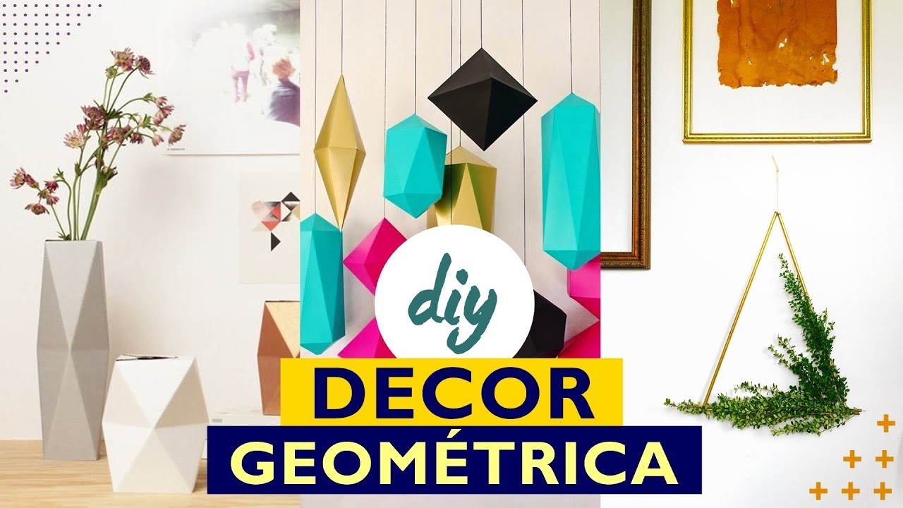DIY Decoração para o quarto incrível gastando pouco - Room Decor - Decoração geométrica Tumblr