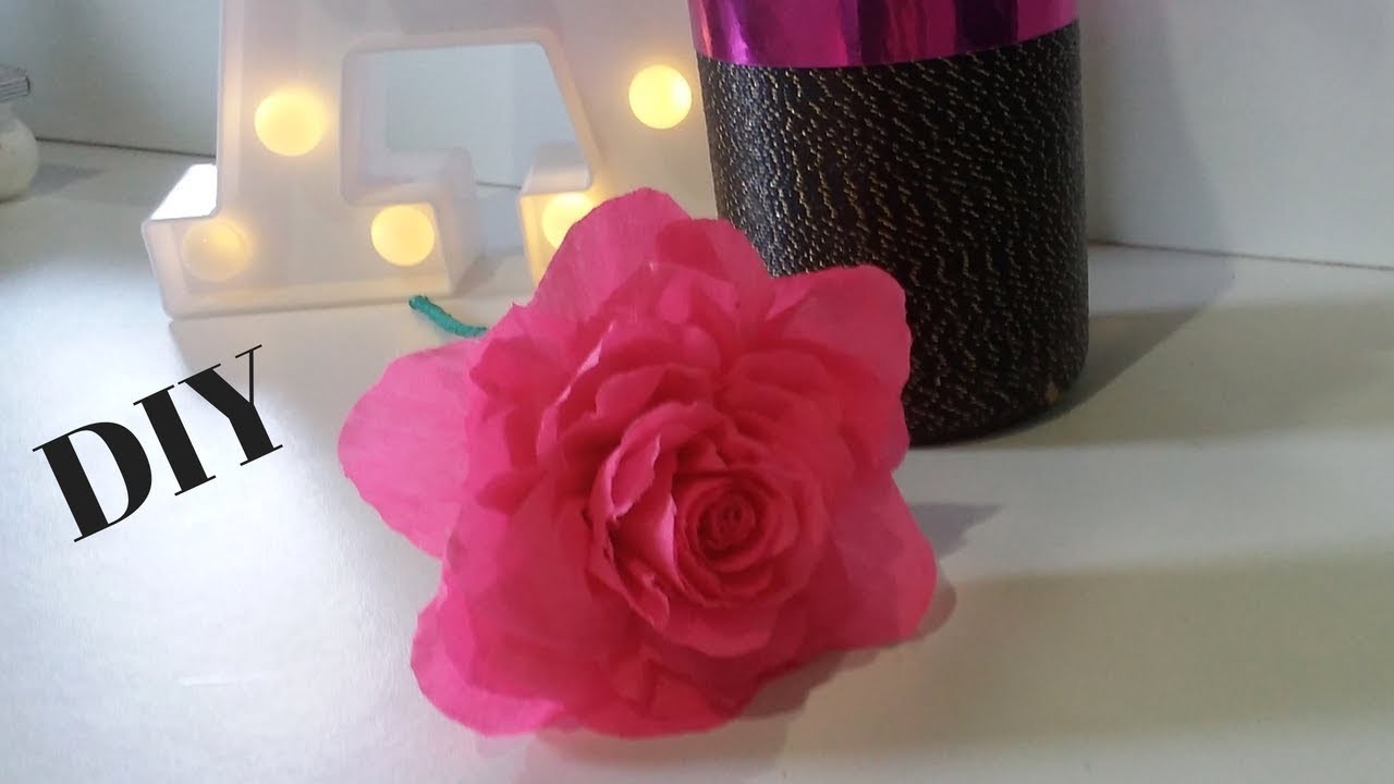 Diy flor de papel crepom