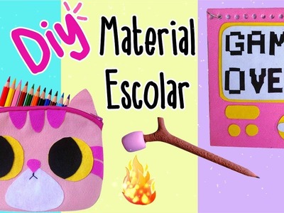 Diy Material Escolar : estojo de gatinho, bloquinho game over e lápis de marshmello