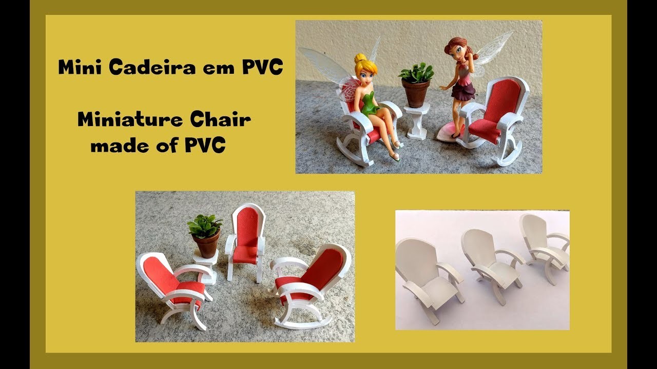 DIY Mini Cadeira em PVC. DIY PVC Miniature Chair Mini Cadeira em PVC