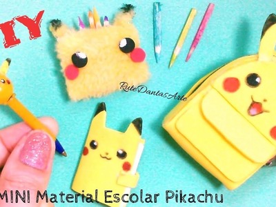 DIY MINI MATERIAL ESCOLAR PIKACHU (Real Miniature Pikachu School Supplies)