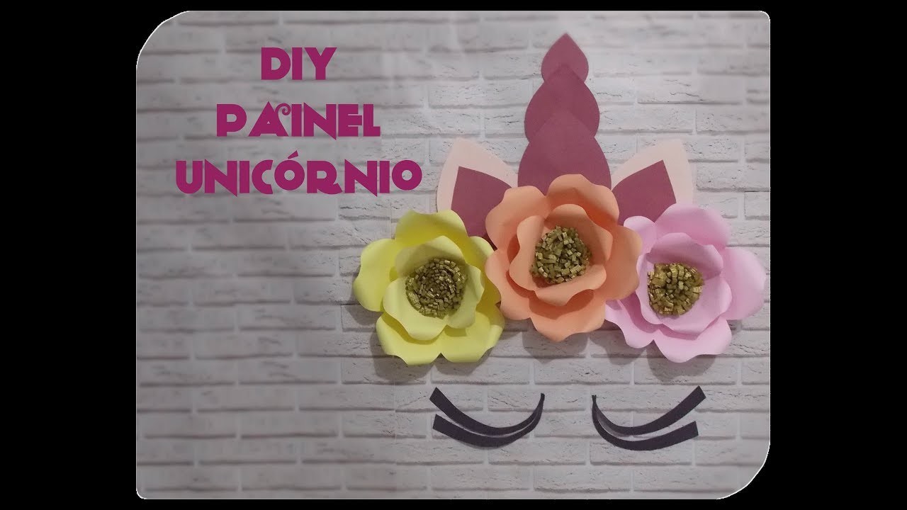 DIY PAINEL UNICÓRNIO DE PAPEL