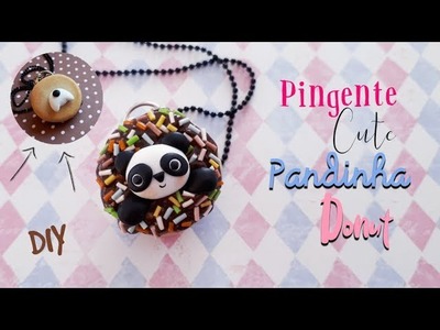 DIY Pingente Cute Pandinha Donut(polymer clay)