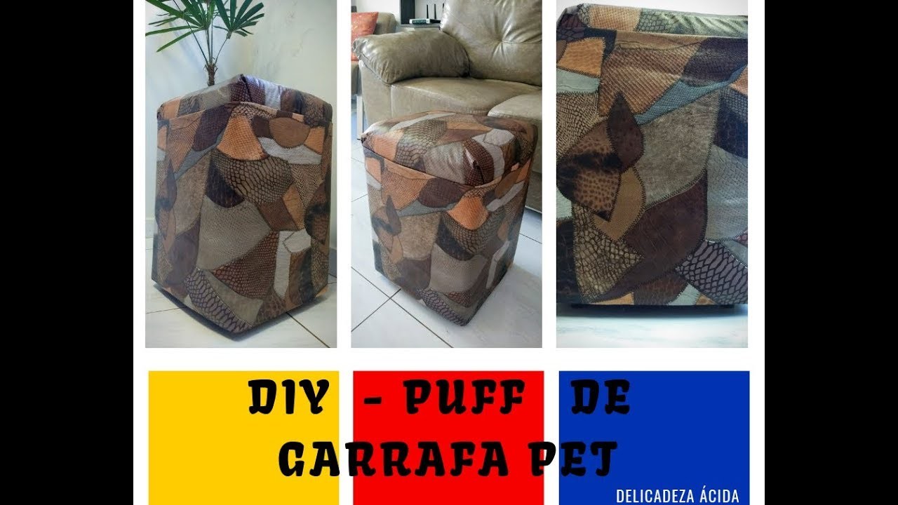 DIY - PUFF FEITO COM GARRAFA PET | DELICADEZA ÁCIDA