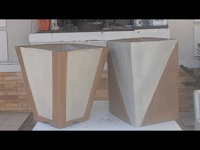 Diy Vaso Quadrado de cimento grande sem usar forma how to make square vase