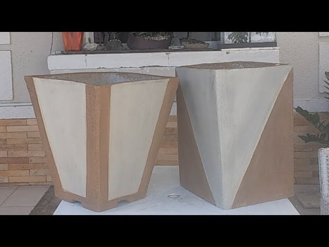 Diy Vaso Quadrado de cimento grande sem usar forma how to make square vase