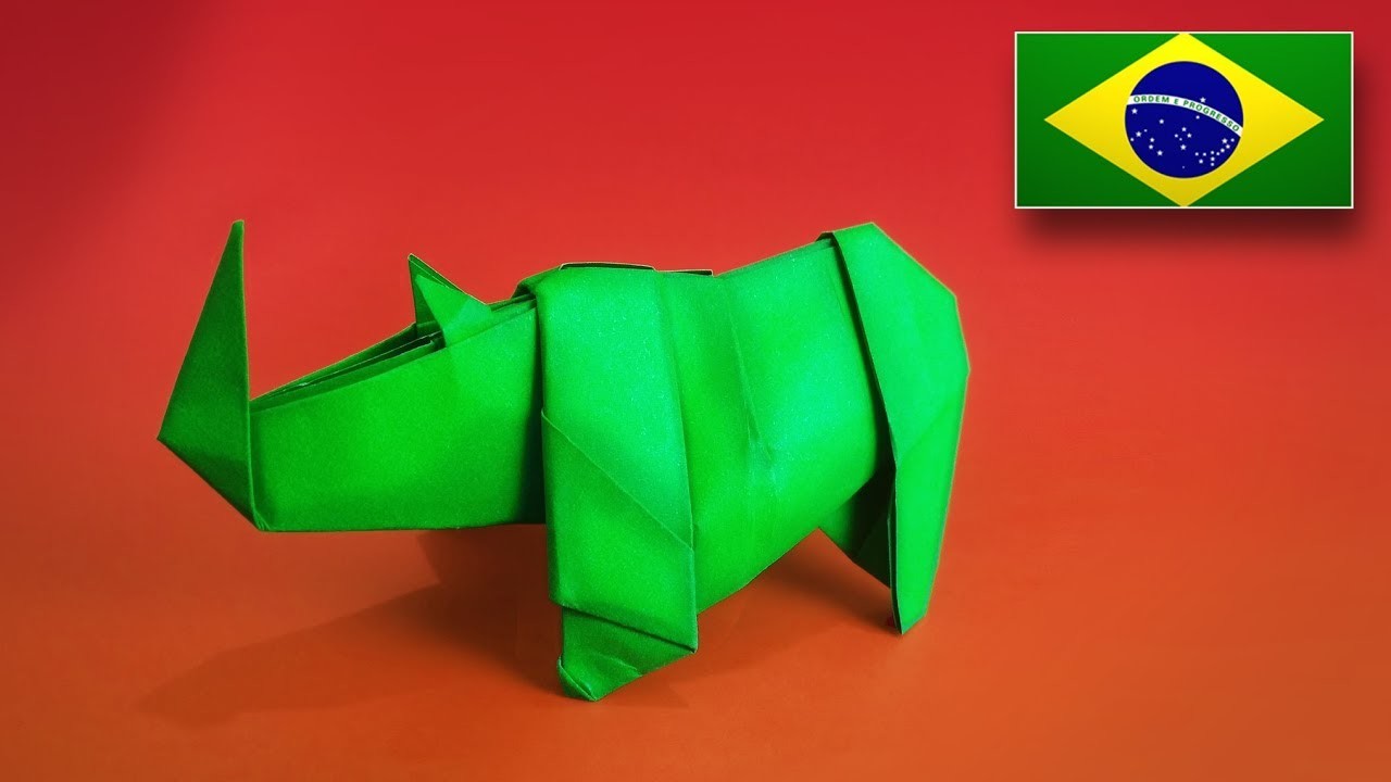 Origami: Rinoceronte V2 - Tutorial PT-BR