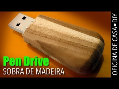 Pen drive com sobra de madeira - wooden USB