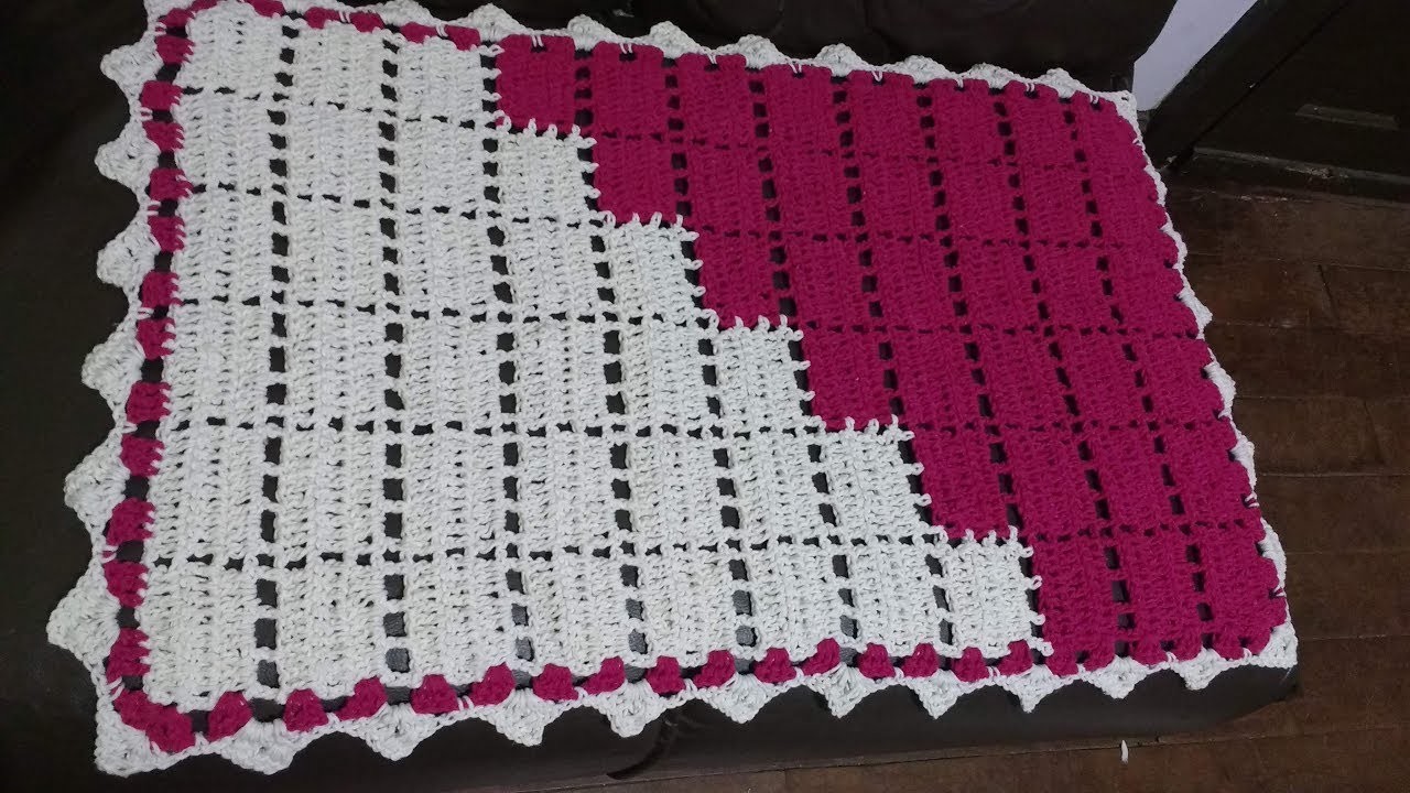 Tapete de crochê dual color pequeno, fácil de fazer ( 1.2 )