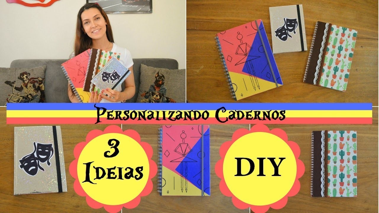 3 Ideias para personalizar cadernos (color set, papel contact e tecido) DIY