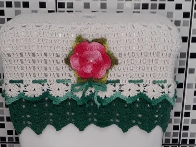 Capa da caixa acoplada de crochê fácil bico duplo do jogo de banheiro  "MAYSA "