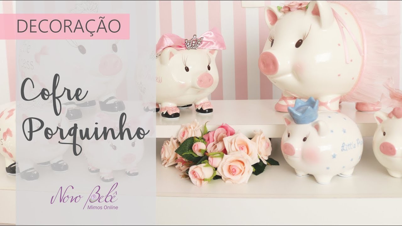 Cofre Porquinha Para Decoração do Quarto do Bebê