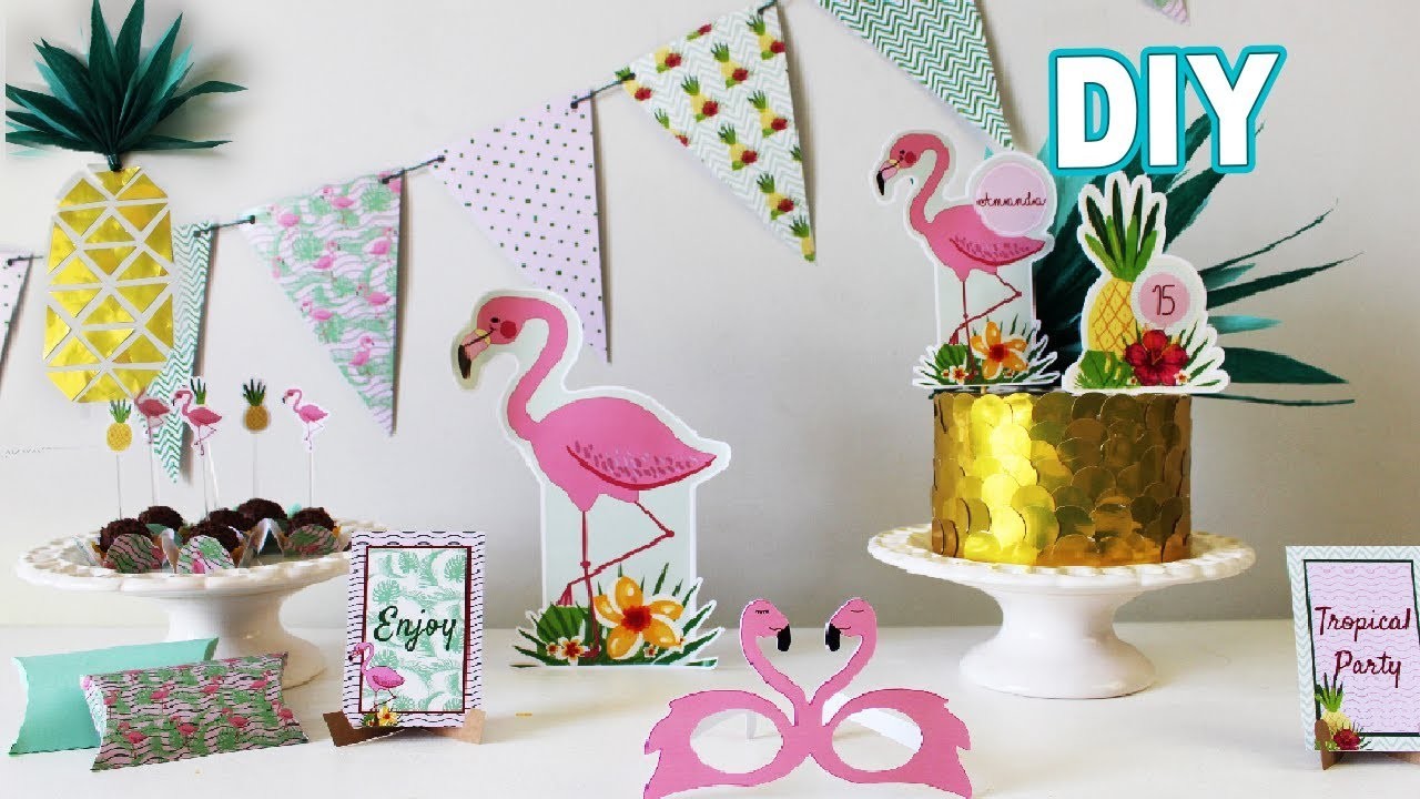 Como fazer decoração Festa de aniversario Flamingo Tropical