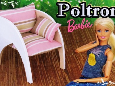 Como fazer POLTRONA MODERNA para BARBIE DIY Coisas para Barbie e Casa da Barbie e Bonecas