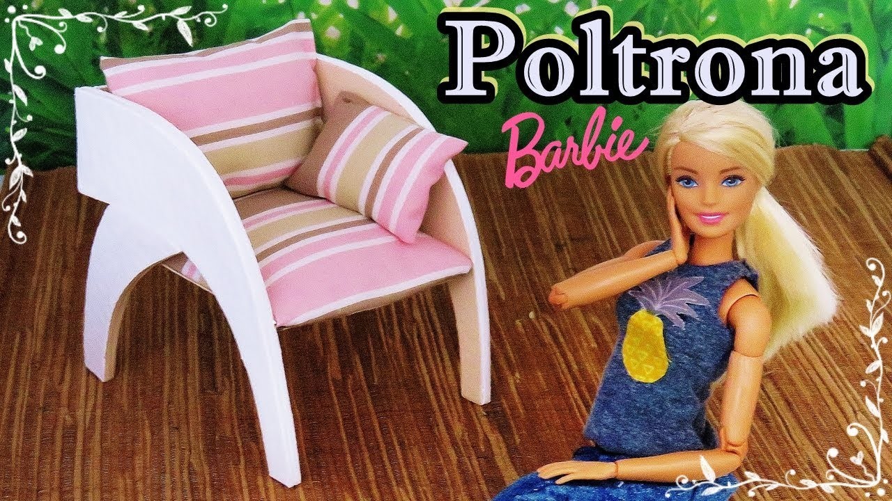 Como fazer POLTRONA MODERNA para BARBIE DIY Coisas para Barbie e Casa da Barbie e Bonecas