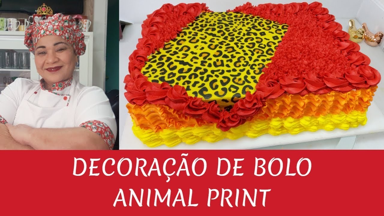 DECORAÇÃO DE BOLO ANIMAL PRINT