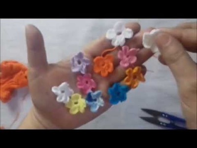 Diy como fazer mini  flor para  aplicação de crochê