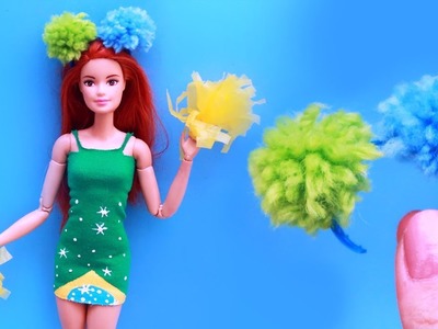DIY Itens Copa do Mundo para Barbie e outras Bonecas | Vestido, Arquinho, Pompom