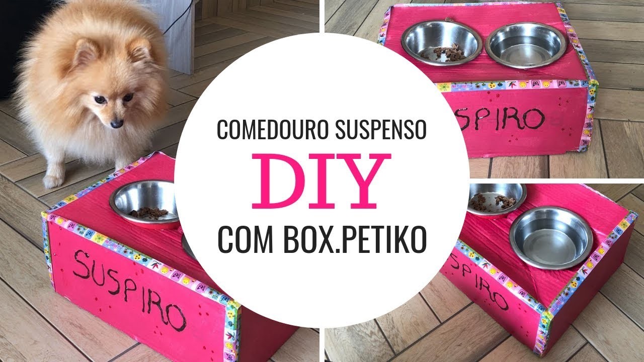 DIY PET - COMEDOURO SUSPENSO COM A CAIXA DO BOX.PETIKO