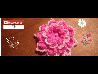 Flor de crochê para aplicação em meia de seda e tiara para bebê #crochet #flordecroche