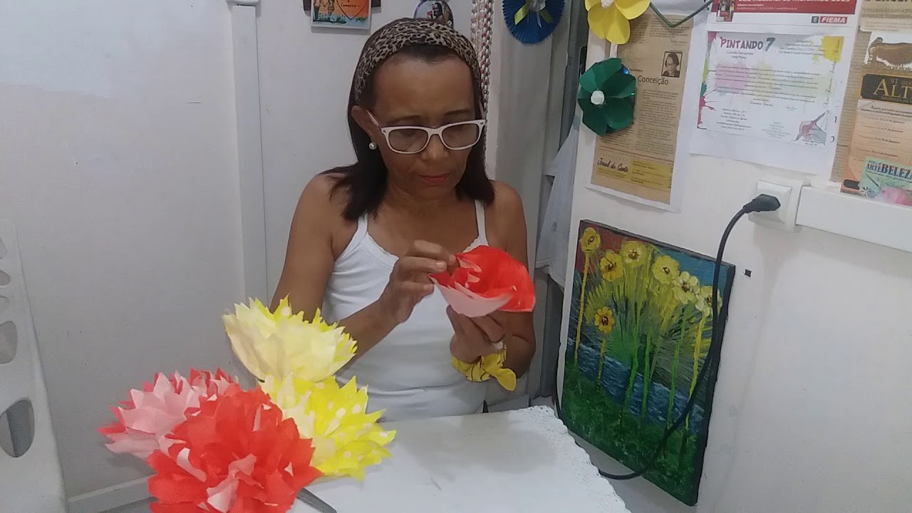 FLOR  DE PAPEL PARA  DECOUPAGE TUDO É POSSÍVEL  AO QUE CRÊ