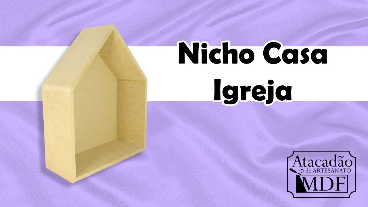 Nicho Casa Igreja Decoração 33,5x27x10 Mdf 9mm Madeira Cru