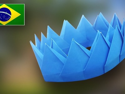Origami de Coroa - Tutorial PT BR