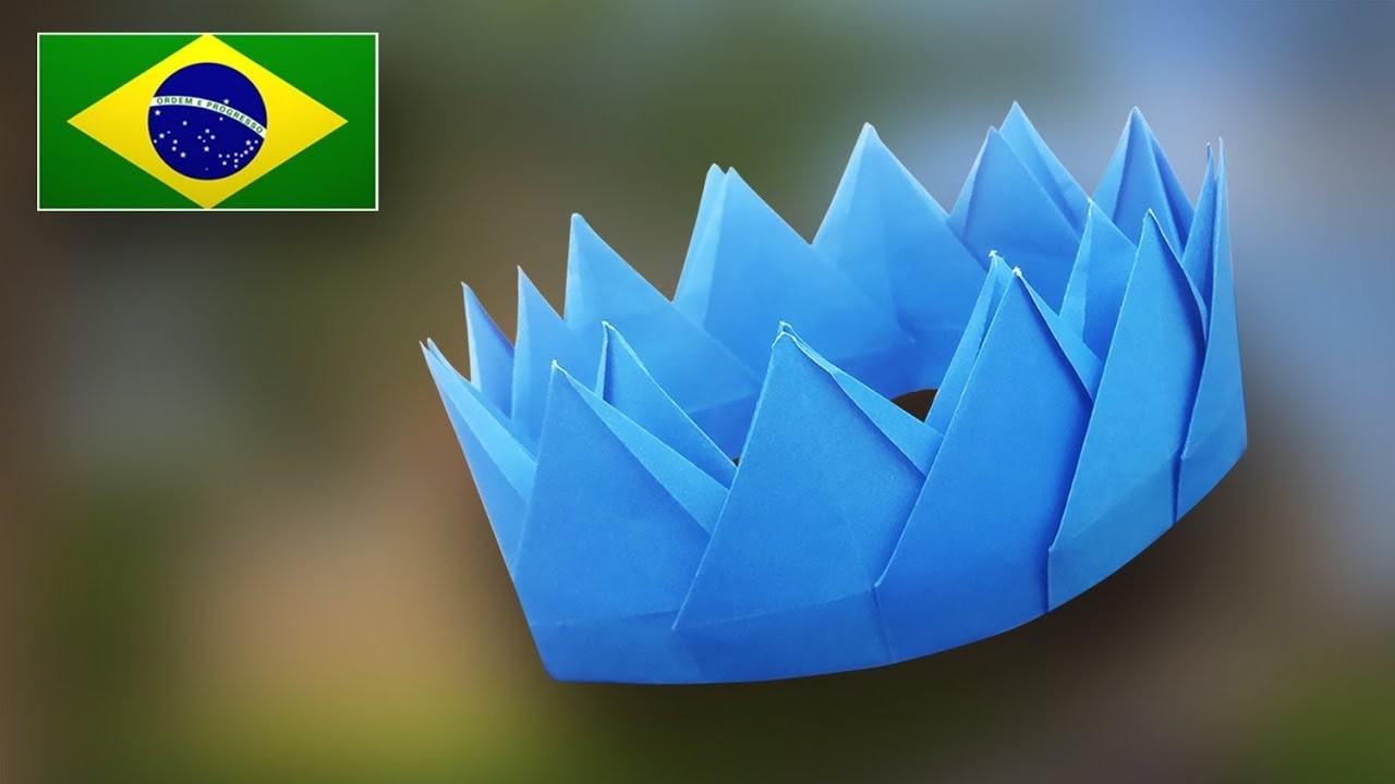 Origami de Coroa - Tutorial PT BR