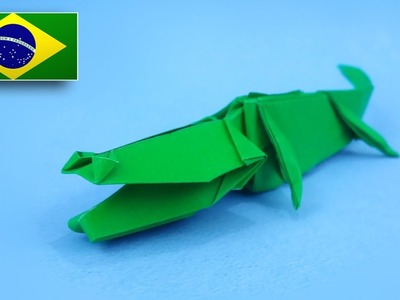 Origami: Jacaré | Crocodilo - Instruções em Português BR