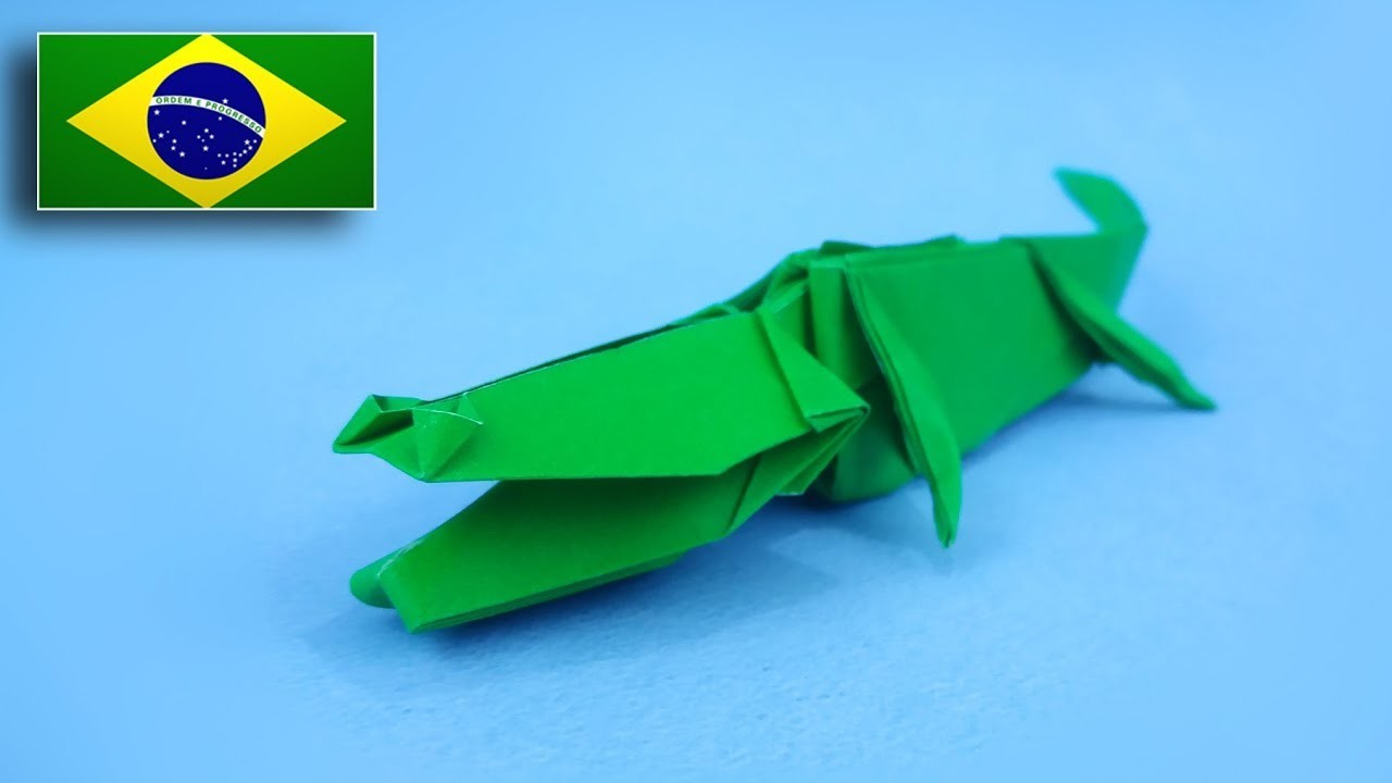 Origami: Jacaré | Crocodilo - Instruções em Português BR