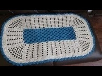 Tapete oval de crochê, rápido e muito fácil