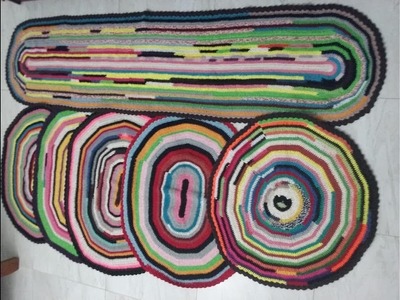ArtêDaLê Croche Tapetes Coloridos Usando sobras de Barbantes