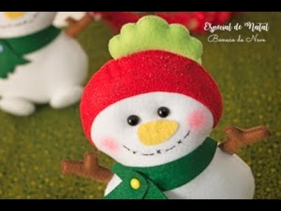 Aula de feltro - especial de natal - boneco de neve