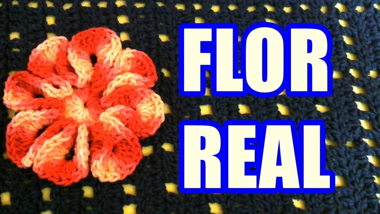 {BFA} Flor Real em #Crochê  [ SÓ 3 CARREIRAS ] Para tapete de Crochê - Destro #beloefácilartesanato