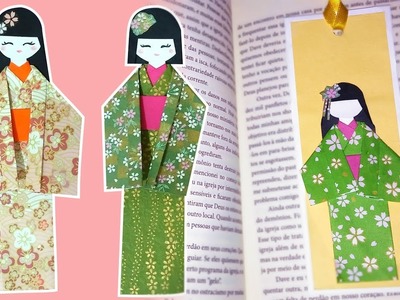 Boneca Japonesa de Papel - Marcador de página - Origami