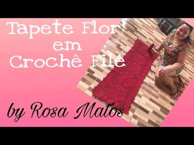 #crochebyrosamatos                                            Tapete Flor 8 Pétalas  em Crochê Filé