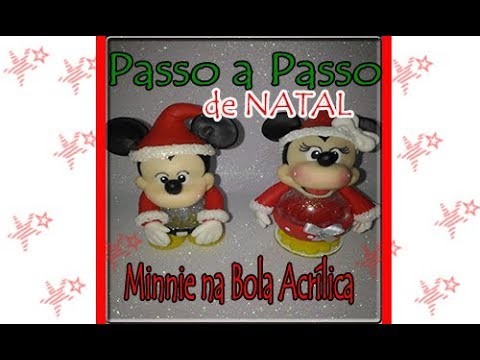 Minnie na Bola de Acrilico - Passo a Passo de Natal - Biscuit Arte