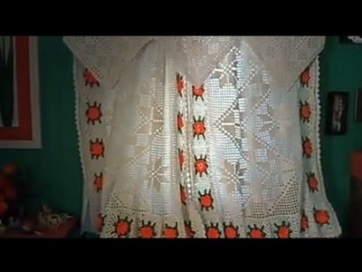 Passo a passo de cortina e capa de sofá em crochê parte (1)
